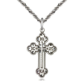 Sterling Silver Russian Cross Medal Catholic Jewelry