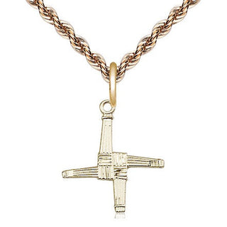 14kt Gold Filled Saint Brigid Cross Medal Religious Jewelry