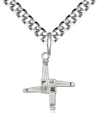 Pewter Saint Brigid Cross Medal Religious Jewelry
