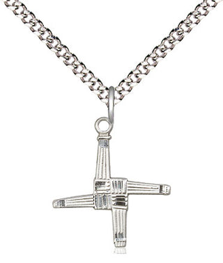 Sterling Silver Saint Brigid Cross Medal Religious Jewelry