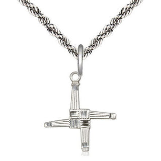 Sterling Silver Saint Brigid Cross Medal Religious Jewelry