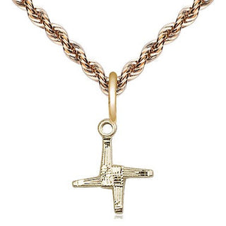 14kt Gold Filled Saint Brigid Cross Medal Religious and Catholic Jewelry