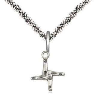 Sterling Silver Saint Brigid Cross Medal Religious and Catholic Jewelry