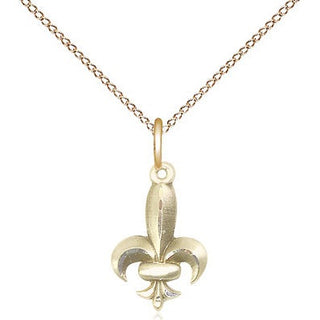 14kt Gold Filled Fleur de Lis Medal Religious and Catholic Jewelry