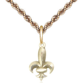 14kt Gold Filled Fleur de Lis Medal Religious and Catholic Jewelry