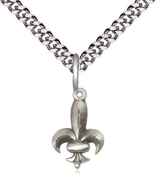 Sterling Silver Fleur de Lis Medal Religious and Catholic Jewelry