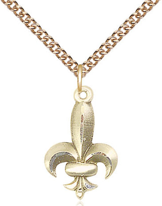 14kt Gold Filled Fleur de Lis Medal Religious Jewelry