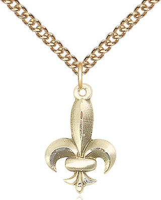 14kt Gold Filled Fleur de Lis Medal Religious Jewelry