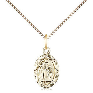 14kt Gold Filled Saint Ann Medal Religious and Catholic Jewelry