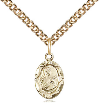 14kt Gold Filled Saint Theresa Medal Religious and Catholic Jewelry