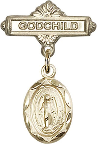 14kt Gold Godchild Miraculous Baby Badge