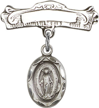Sterling Silver Badge Pin Miraculous Baby Badge