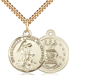 14kt Gold Filled Guardian Angel Air Force Medal Religious Jewelry