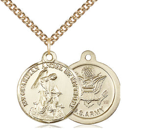 14kt Gold Filled Guardian Angel Army Medal | Medium