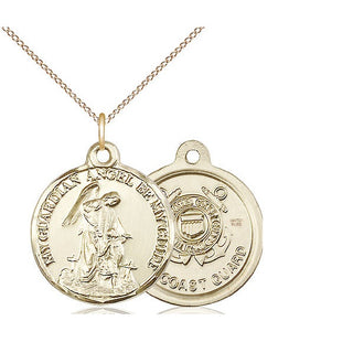 14kt Gold Filled Guardian Angel Coast Guard Medal Religious Jewelry