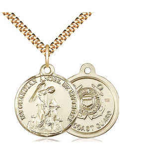 14kt Gold Filled Guardian Angel Coast Guard Medal Religious Jewelry