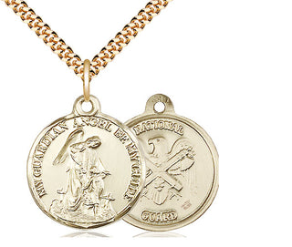 14kt Gold Filled Guardain Angel National Guard Medal Religious Jewelry