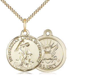 14kt Gold Filled Guardian Angel Navy Medal Religious Jewelry