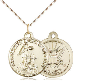14kt Gold Filled Guardian Angel Navy Medal Religious Jewelry