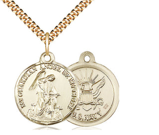 14kt Gold Filled Guardian Angel Navy Medal Religious Jewelry