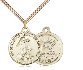 14kt Gold Filled Guardian Angel Navy Medal Religious Jewelry