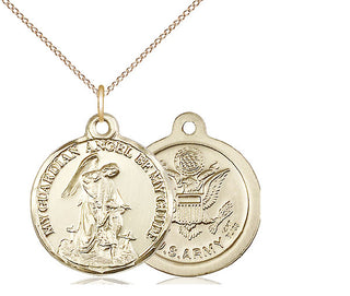 14kt Gold Guardian Angel Army Medal