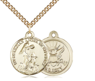 14kt Gold Guardian Angel Navy Medal