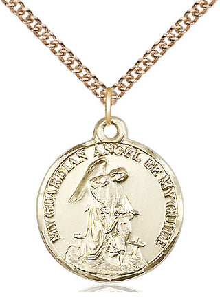 14kt Gold Guardian Angel Medal