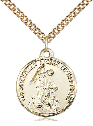 14kt Gold Guardian Angel Medal