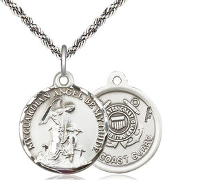 Sterling Silver Guardian Angel Coast Guard Medal Religious Jewelry