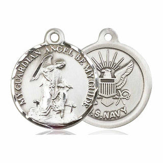 Sterling Silver Guardian Angel Navy Medal