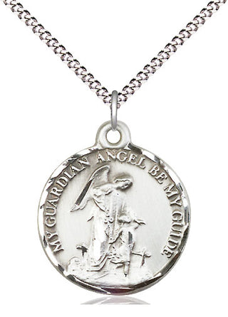 Sterling Silver Guardian Angel Medal Religious Jewelry