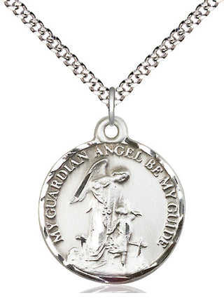 Sterling Silver Guardian Angel Medal Religious Jewelry