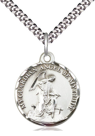 Sterling Silver Guardian Angel Medal Religious Jewelry