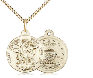 14kt Gold Filled Saint Michael Air Force Medal Religious Jewelry