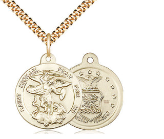 14kt Gold Filled Saint Michael Air Force Medal Religious Jewelry