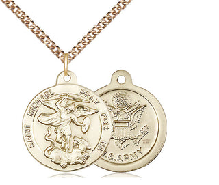 14kt Gold Filled Saint Michael Army Medal Religious Jewelry