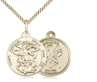 14kt Gold Filled Saint Michael National Guard Medal Religious Jewelry