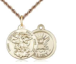 14kt Gold Filled Saint Michael Navy Medal | Medium