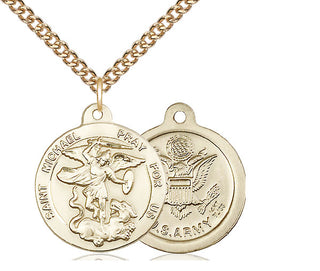 14kt Gold Saint Michael Army Medal
