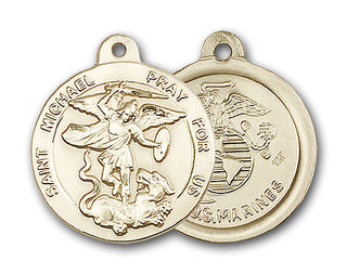 14K Gold Saint Michael the Archangel Pendant