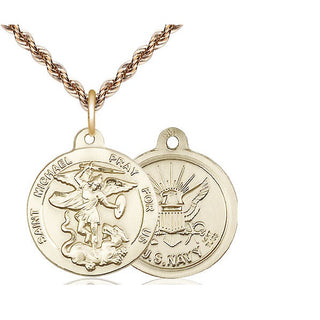 14kt Gold Saint Michael Navy Medal