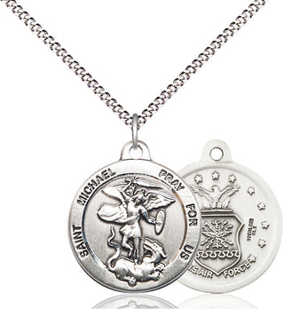 Pewter Saint Michael Air Force Medal Religious Jewelry