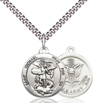 Pewter Saint Michael Army Medal Religious Jewelry