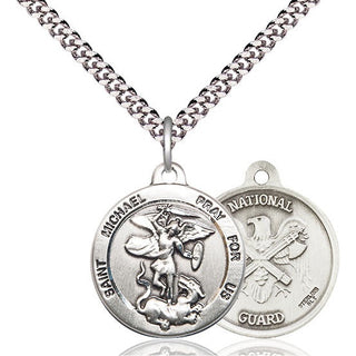 Pewter Saint Michael National Guard Medal Religious Jewelry