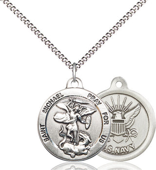 Pewter Saint Michael Navy Medal Religious Jewelry