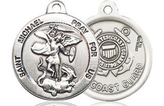 Sterling Silver Saint Michael Coast Guard Medal Religious Jewelry