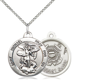 Sterling Silver Saint Michael Coast Guard Medal Religious Jewelry
