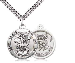 Sterling Silver Saint Michael Coast Guard Medal Religious Jewelry