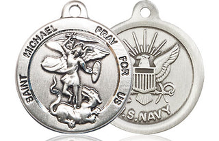 Sterling Silver Saint Michael Navy Medal Religious Jewelry